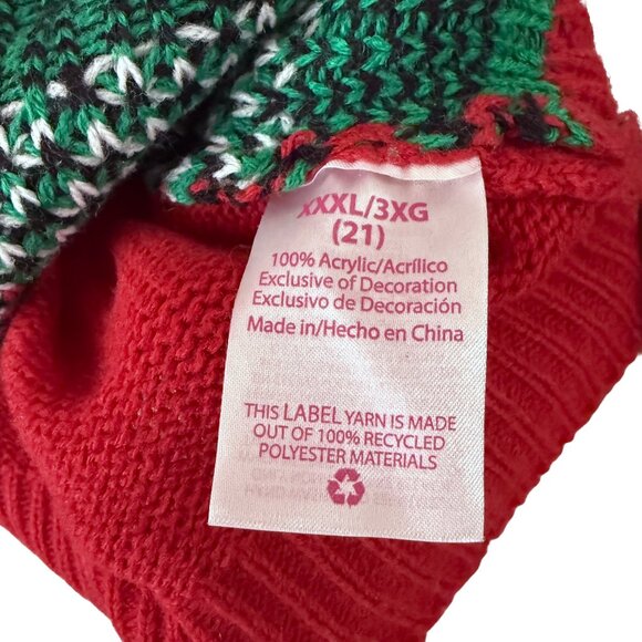 Ugly Christmas Sweater Cat Red "FaLaLaLa Nope" Grumpy Cat 3XL Holiday Funny - Picture 14 of 14